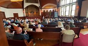 Congregants of Mass. church destroyed by fire attend Sunday services in neighboring town