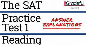 SAT Practice Test 1 Reading (Section 1) Answer Explanations/Walkthrough