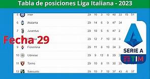 ✅Tabla de Posiciones y Resultados Hoy - Serie A - Liga Italiana✅Fecha 29 - 2023