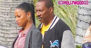 Eddie Murphy & Taylour Paige Film Scenes For 'Beverly Hills Cop 4' At The Beverly Hills Courthouse