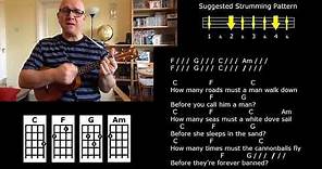 Blowin' in the Wind - Bob Dylan / Peter, Paul & Mary - Ukulele Strum-Along Lesson - Jez Quayle