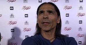 Zahn McClarnon chats on the "Fargo" red carpet for an Emmy voter FYC screening