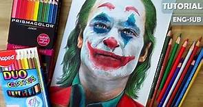 Dibuja al Joker con colores escolares - Joaquín Phoenix