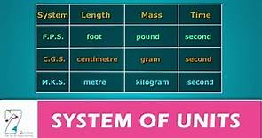 SYSTEM OF UNITS