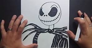 Como dibujar a Jack Skeleton paso a paso - Pesadilla antes de Navidad | How to draw Jack Skelington