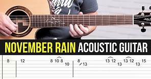 Cómo tocar November Rain en GUITARRA acústica Fácil - SOLO con TABS