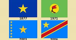Flag of D.R. Congo : Historical Evolution (with the national anthem of D. R. Congo)