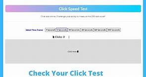 Clicks per Second Test: Counter (Challenge)