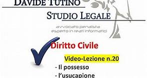 Diritto Civile - Video lezione n.20: Il possesso, l’usucapione, i diritti su beni immateriali