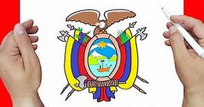 Como dibujar el Escudo Nacional de Ecuador paso a paso y muy facil