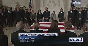 Justice John Paul Stevens' Casket Arrival and Memorial Ceremony at Supreme Court