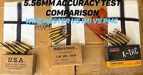 5.56mm M855 62gr FMJ Green Tip Ammo Accuracy Test Comparison: Winchester Lake City vs IMI vs PMC!
