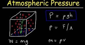 Atmospheric Pressure Problems - Physics & Fluid Statics