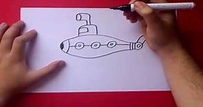 Como dibujar un submarino paso a paso | How to draw a submarine