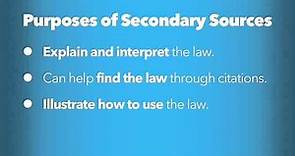 Defining Secondary Sources