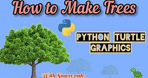 How to make Trees using Python Turtle graphics | Python Turtle 🐢 Design