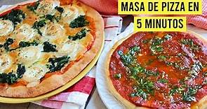 Masa de pizza 🍕 en 5 MINUTOS. SIN HORNO, sin levadura, sin amasar y sin reposo.