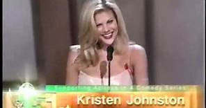 Kristen Johnston wins 1999 Emmy Award for Supporting Actress in a Comedy Series