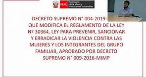 Decreto Supremo N° 004-2019-MIMP