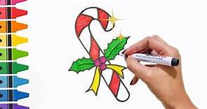 Learn How to Draw a Christmas Candy Cane - Easy and Fun Tutorial (1 minute Drawing)