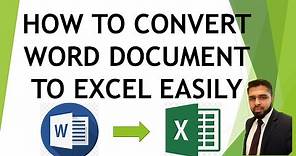 Tutorial on How to Convert Word Document to Excel