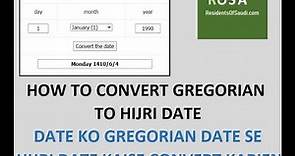 How to convert Gregorian date to Hijri Calendar Date | Kaise Gregorian date se Hijri Date karien