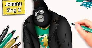 Johnny the Gorilla in Sing 2 Drawing | Step by Step Coloring