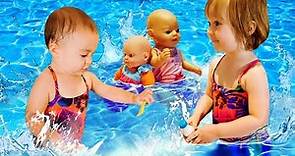 ¡Bianca con sus juguetes salva a una sirena en la piscina! Juegos para niños. Como mamá.