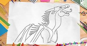 How to draw Wings of Fire Dragons - Starflight - Easy step-by-step drawing lessons for kids