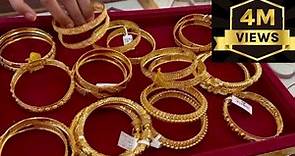 Light weight Gold bangle designs with weight & price | Gold bangle designs