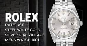 Rolex Datejust Steel White Gold Silver Dial Vintage Mens Watch 1601 | SwissWatchExpo