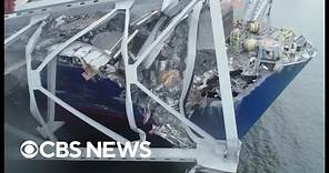 Inside look at massive salvaging effort at Baltimore bridge collapse site