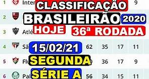 CLASSIFICAÇÃO DO BRASILEIRÃO 2020 SÉRIE A HOJE SEGUNDA 15-02-21 | TABELA DO BRASILEIRÃO AGORA MESMO