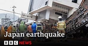 Japan earthquake: Death toll climbs to 64 as rescuers race to survivors | BBC News