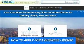 Rancho Cordova Online: How to Apply for a Business License