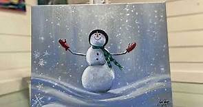 How To Paint “Let It Snow!” Snowman painting tutorial | EASY STEP BY STEP