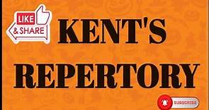 KENT'S REPERTORY /JAMES TYLER KENT /JT KENT BIOGRAPHY