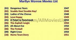 Marilyn Monroe Movies List