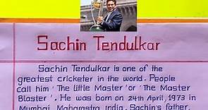 ✍️20 lines writing on Sachin Tendulkar | Sachin Tendulkar Biography/Story/Profile Writing