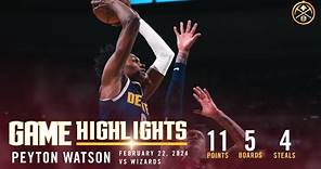Peyton Watson Full Game Highlights vs. Wizards 🎥
