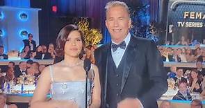 Kevin Costner and America Ferrera at the Golden Globes 2024!