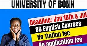 No Tuition fee: Move to Bonn in April 2024 to study at University of Bonn Germany