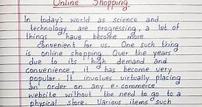 Write a short essay on Online Shopping | Essay