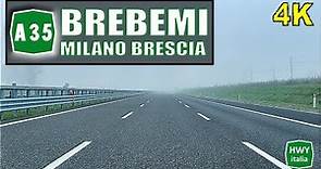 4K - Autostrada BREBEMI | Milano - Brescia | Real time