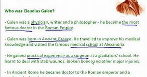 Medicine Through Time - Ancient Roman - The Work of Galen