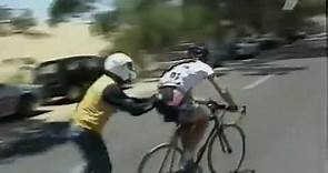 Michael Rogers wins 2002 Tour Down Under on spectator's bike