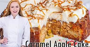 EASY Caramel Apple Cake Recipe - with apple butter!