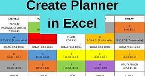 Create Daily Weekly Planner in Excel
