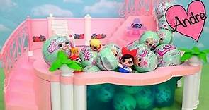 Piscina llena de bolas con muñecas L.O.L. bebes! Andre abriendo juguetes para niñas y niños