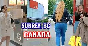 4K Walk Canada, Downtown Surrey central area Inside and Outside Mall